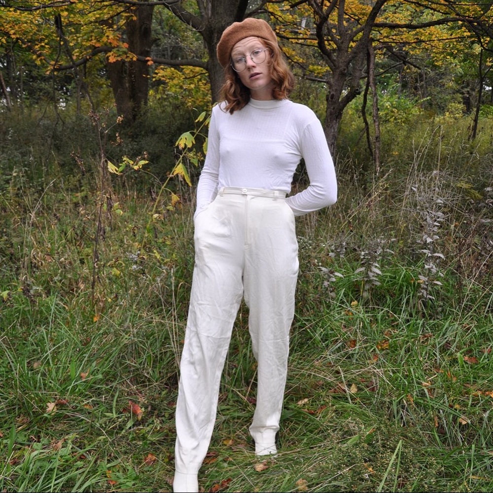 White Silk Pants